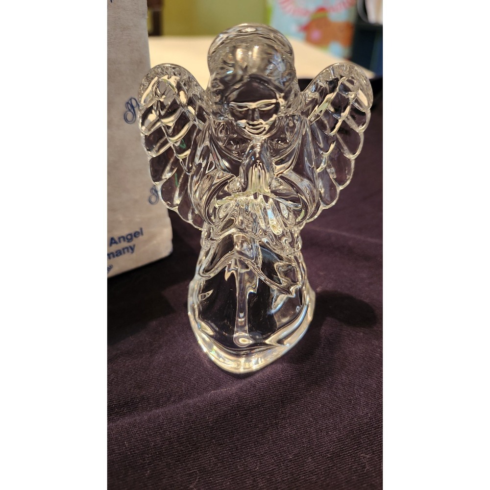 Princess House Nativity Praying 4" Angel Lead Crystal Made in Germany 888